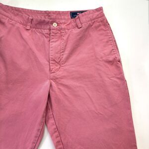 Vineyard Vines Chino Breaker Pants Mens 34 X 34 Pink Straight Leg Flat‎ Front